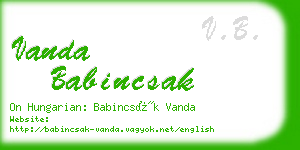 vanda babincsak business card